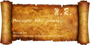 Meczger Rázsony névjegykártya